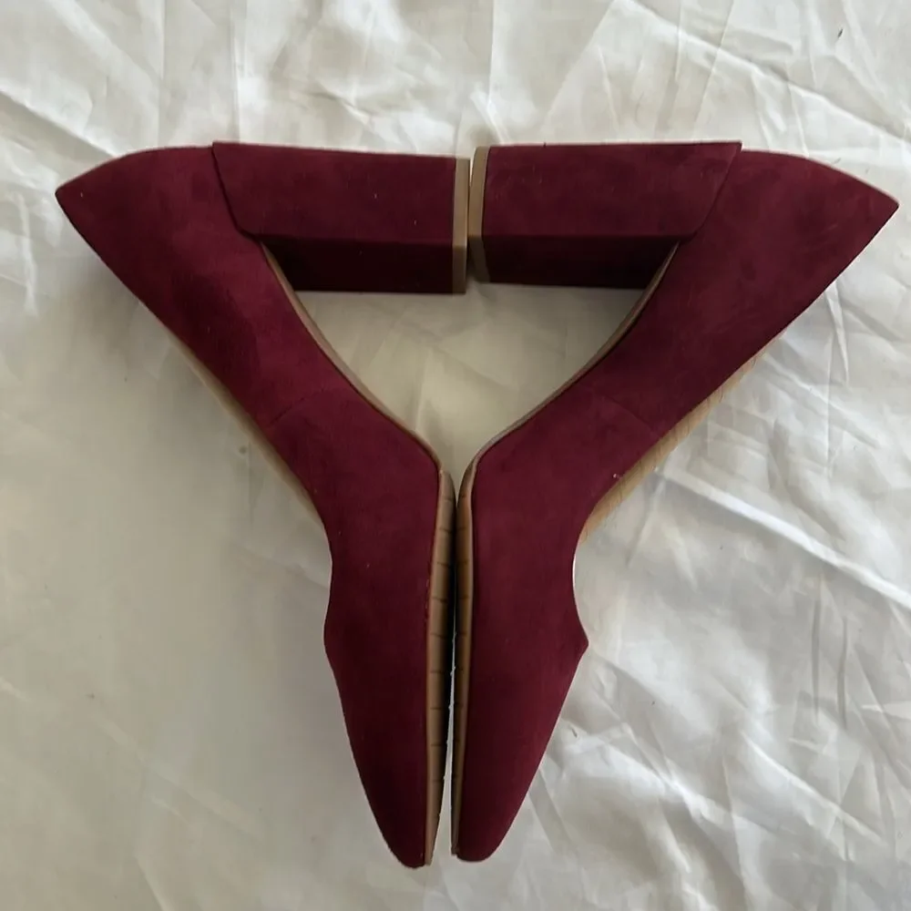 Kenneth Cole Margaux Pointed Toe Block Heel Pumps, size 8.5, color is Brick, NWT_3